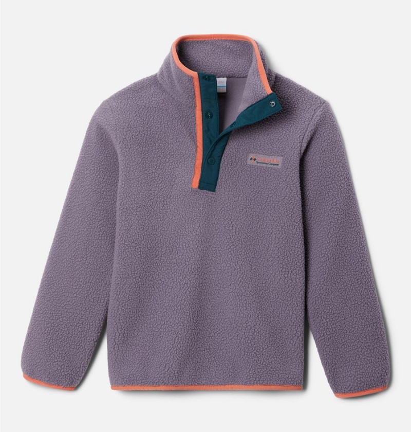 Columbia Helvetia Half Snap Pullover Kids\' Fleece Purple | RNMEDV-746