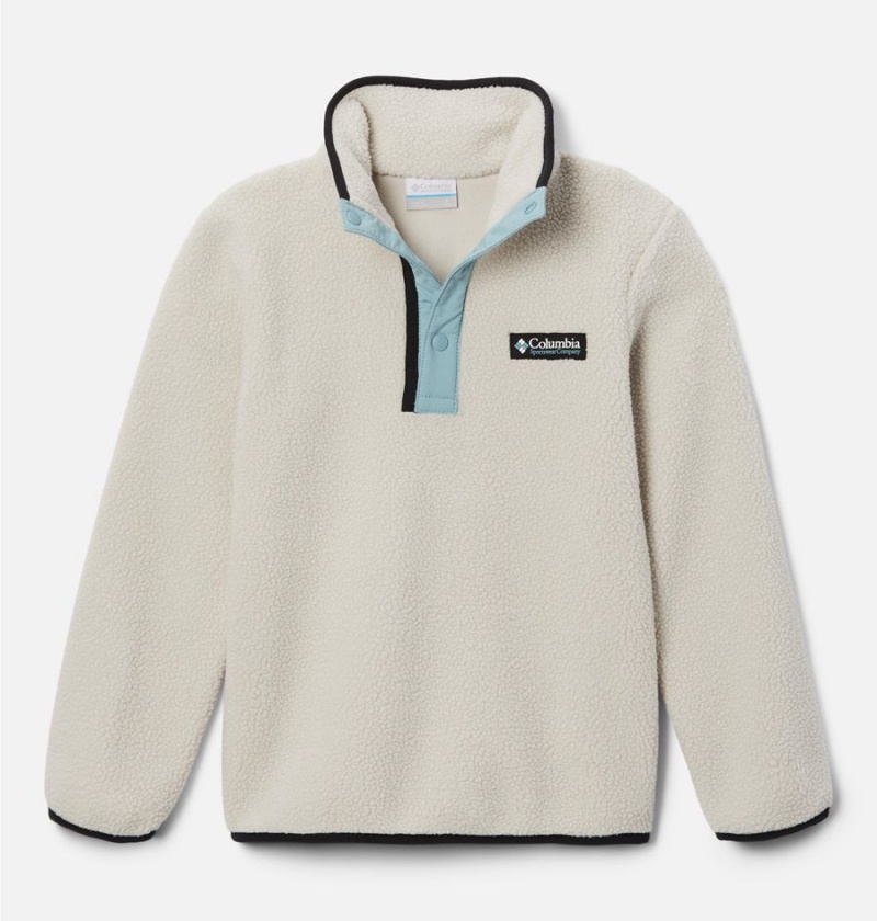 Columbia Helvetia Half Snap Pullover Kids\' Fleece White | PYAUHB-312