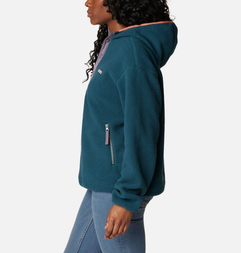 Columbia Helvetia Hoodie Women's Pullover Turquoise | KOUIAN-712