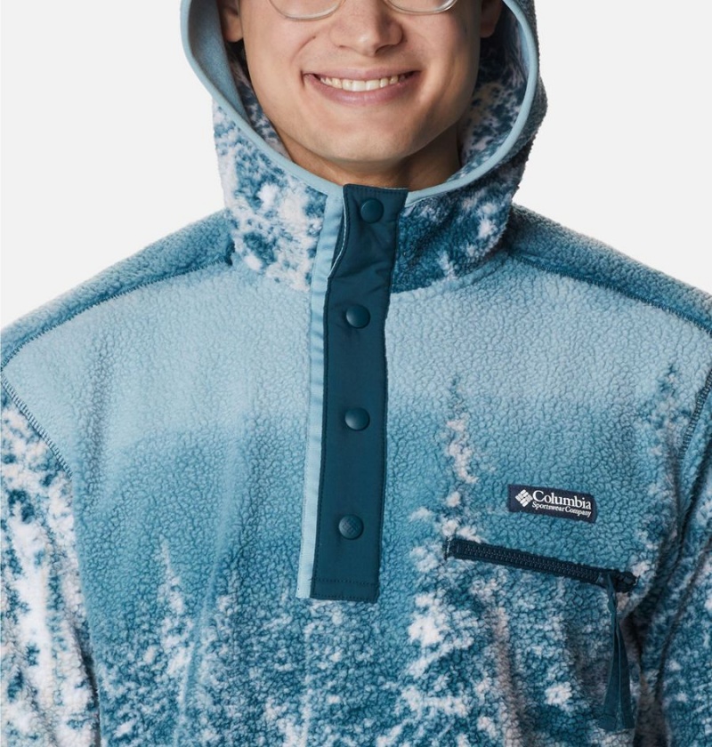 Columbia Helvetia Sherpa Fleece Men's Hoodie Blue | ROQVZM-364