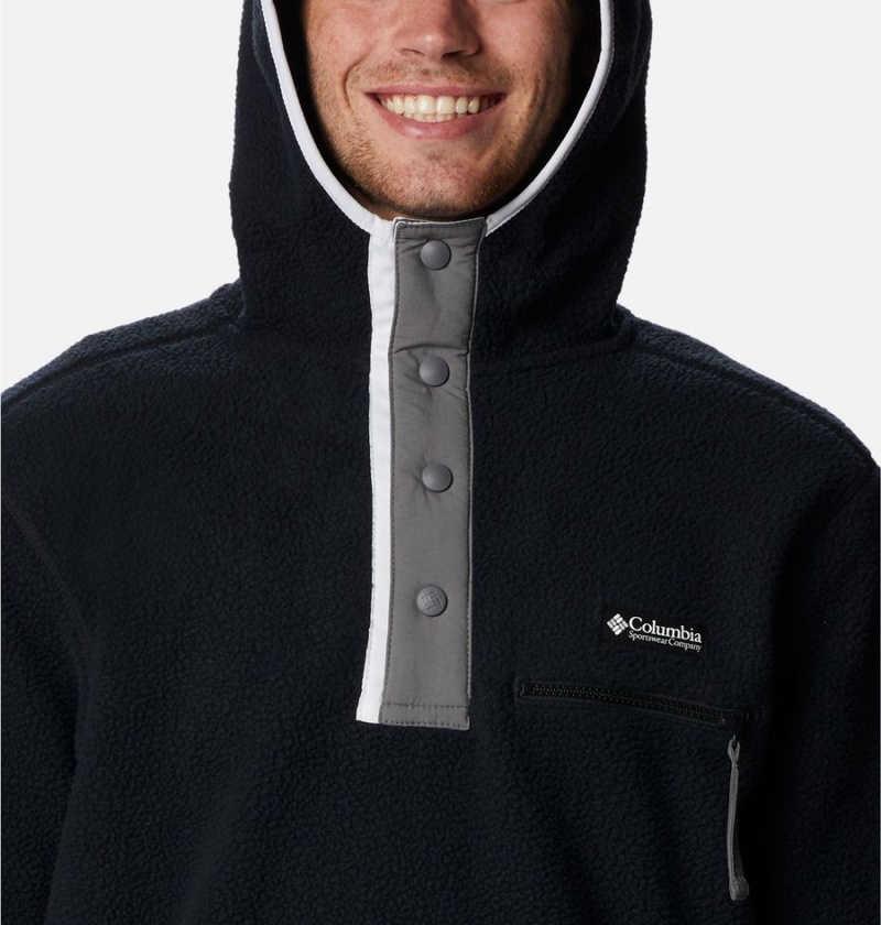 Columbia Helvetia Sherpa Fleece Men's Hoodie Black | QLZOHY-314
