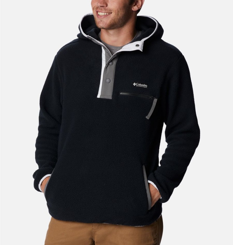 Columbia Helvetia Sherpa Fleece Men's Hoodie Black | QLZOHY-314