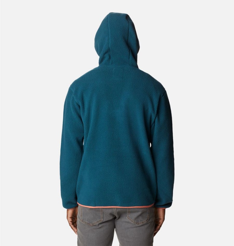 Columbia Helvetia Sherpa Fleece Men's Hoodie Blue | OZBLMW-129