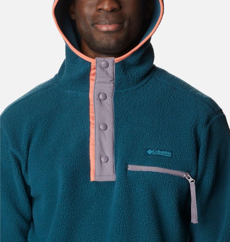 Columbia Helvetia Sherpa Fleece Men's Hoodie Blue | OZBLMW-129