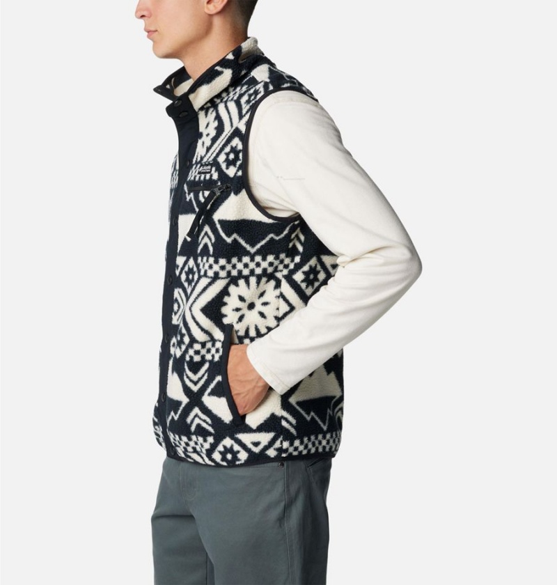 Columbia Helvetia Sherpa Fleece Men's Vest Black | VMCXQL-751