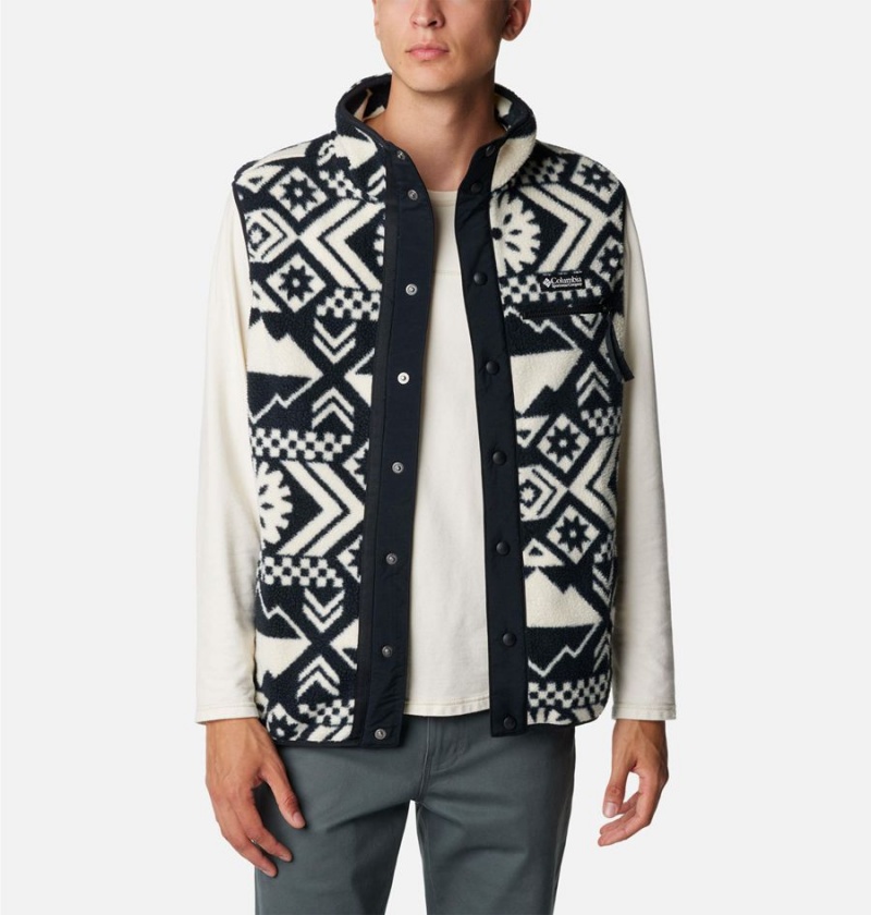 Columbia Helvetia Sherpa Fleece Men's Vest Black | VMCXQL-751