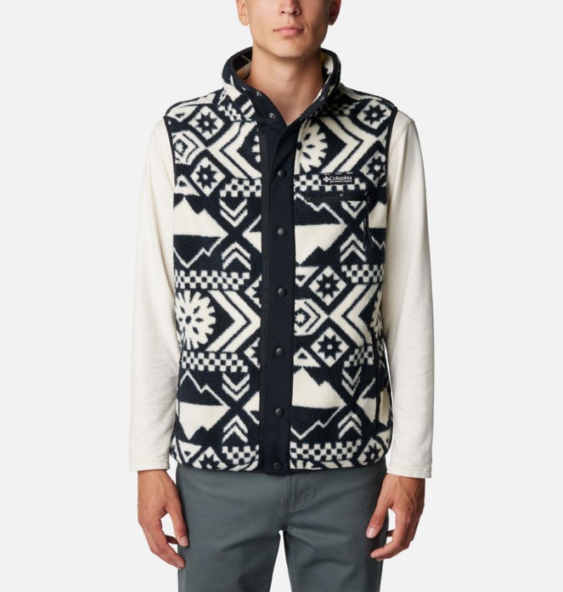 Columbia Helvetia Sherpa Fleece Men\'s Vest Black | VMCXQL-751