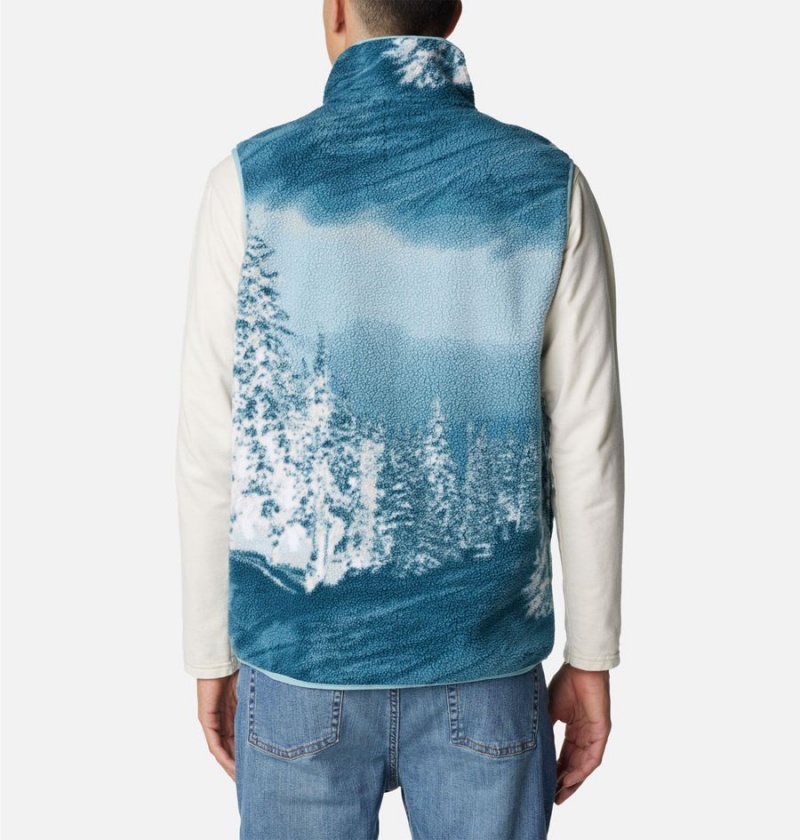 Columbia Helvetia Sherpa Fleece Men's Vest Blue | BJMNOW-719