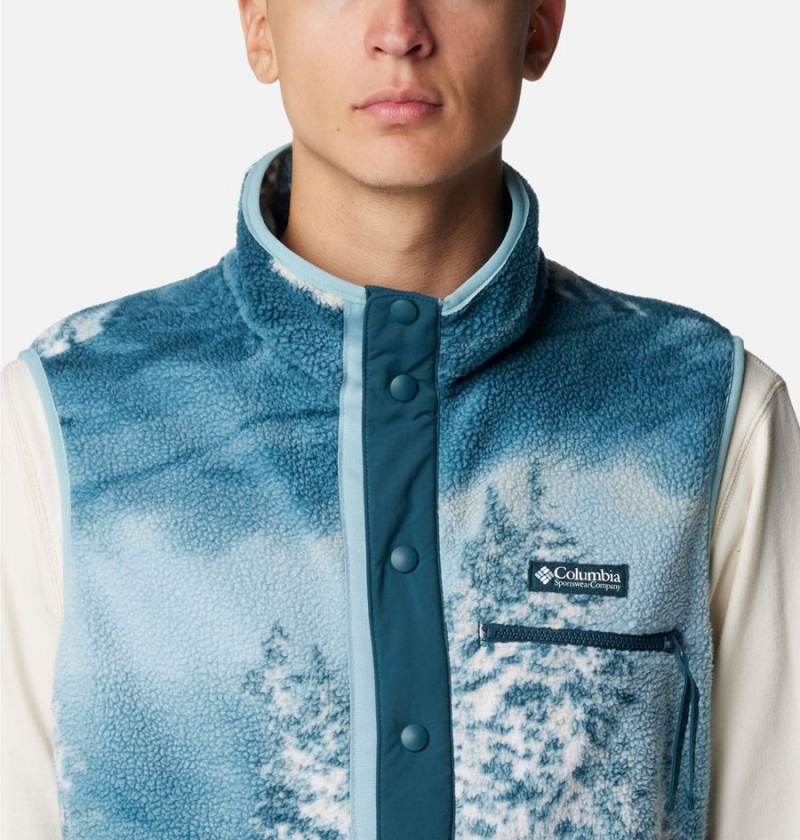 Columbia Helvetia Sherpa Fleece Men's Vest Blue | BJMNOW-719