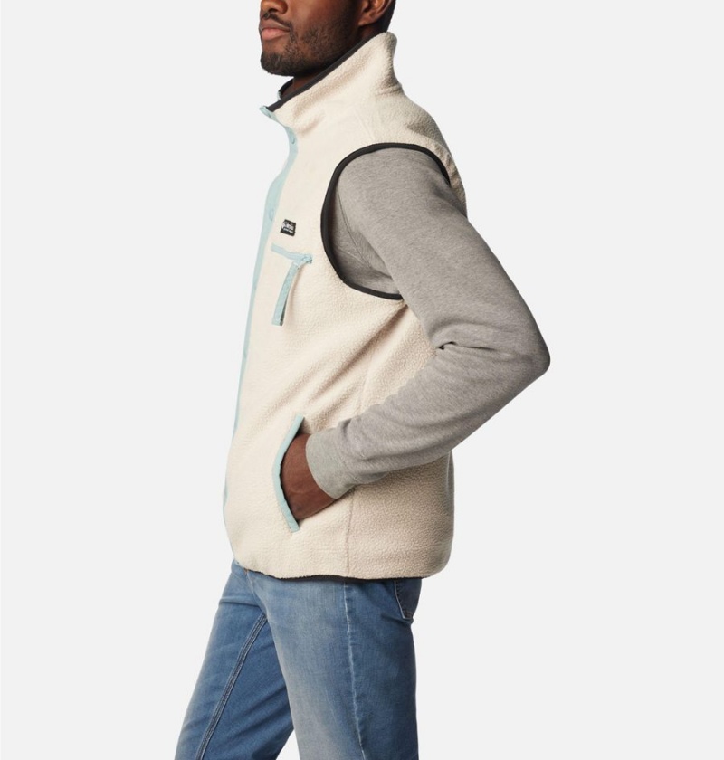 Columbia Helvetia Sherpa Fleece Men's Vest Beige | JIHUQG-389
