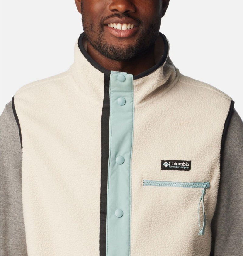 Columbia Helvetia Sherpa Fleece Men's Vest Beige | JIHUQG-389