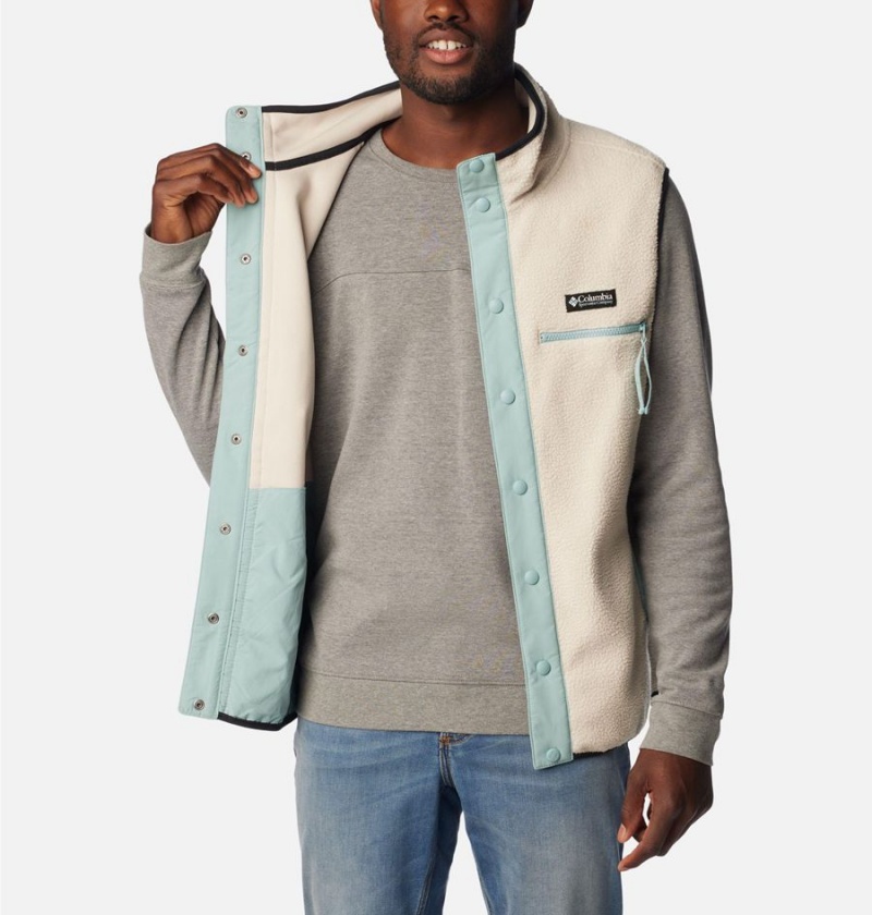 Columbia Helvetia Sherpa Fleece Men's Vest Beige | JIHUQG-389