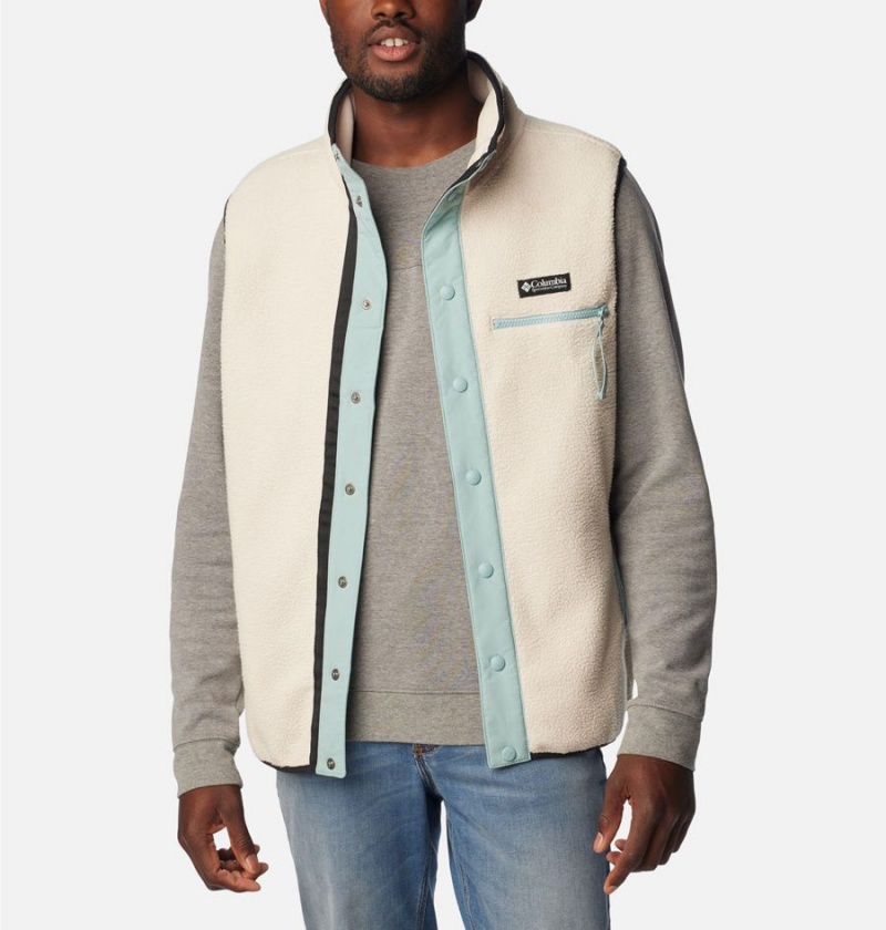 Columbia Helvetia Sherpa Fleece Men's Vest Beige | JIHUQG-389