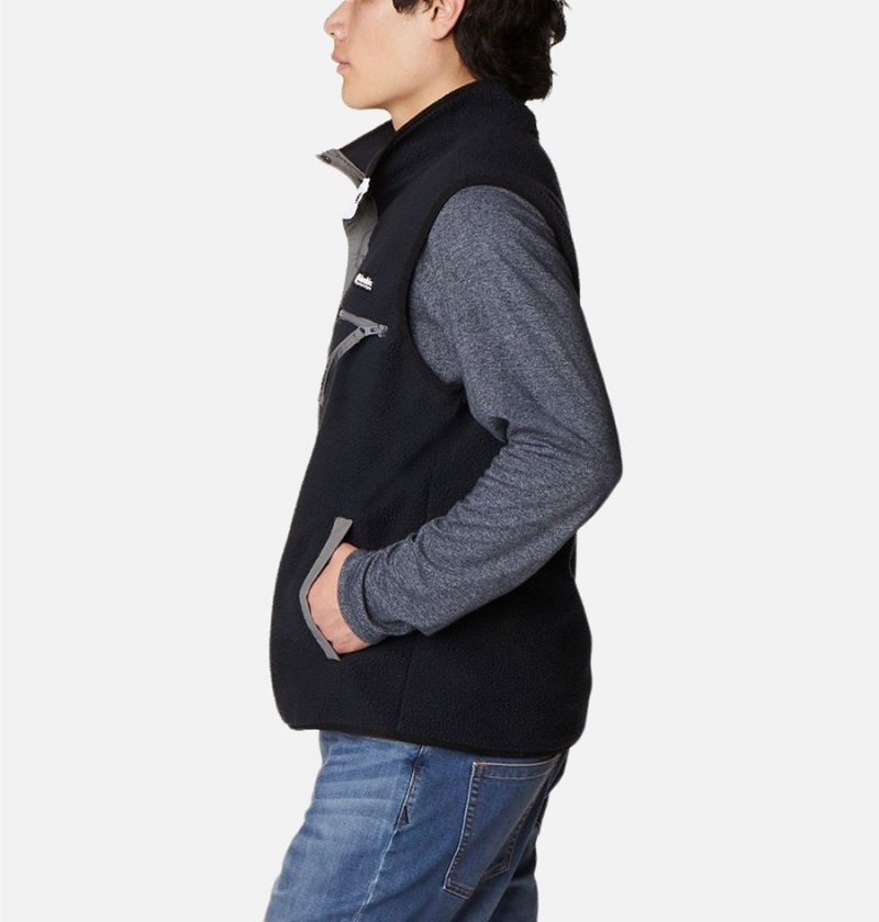 Columbia Helvetia Sherpa Fleece Men's Vest Black | QJOTKE-936
