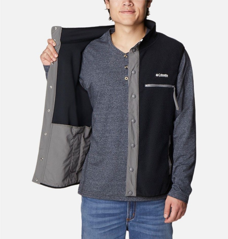 Columbia Helvetia Sherpa Fleece Men's Vest Black | QJOTKE-936