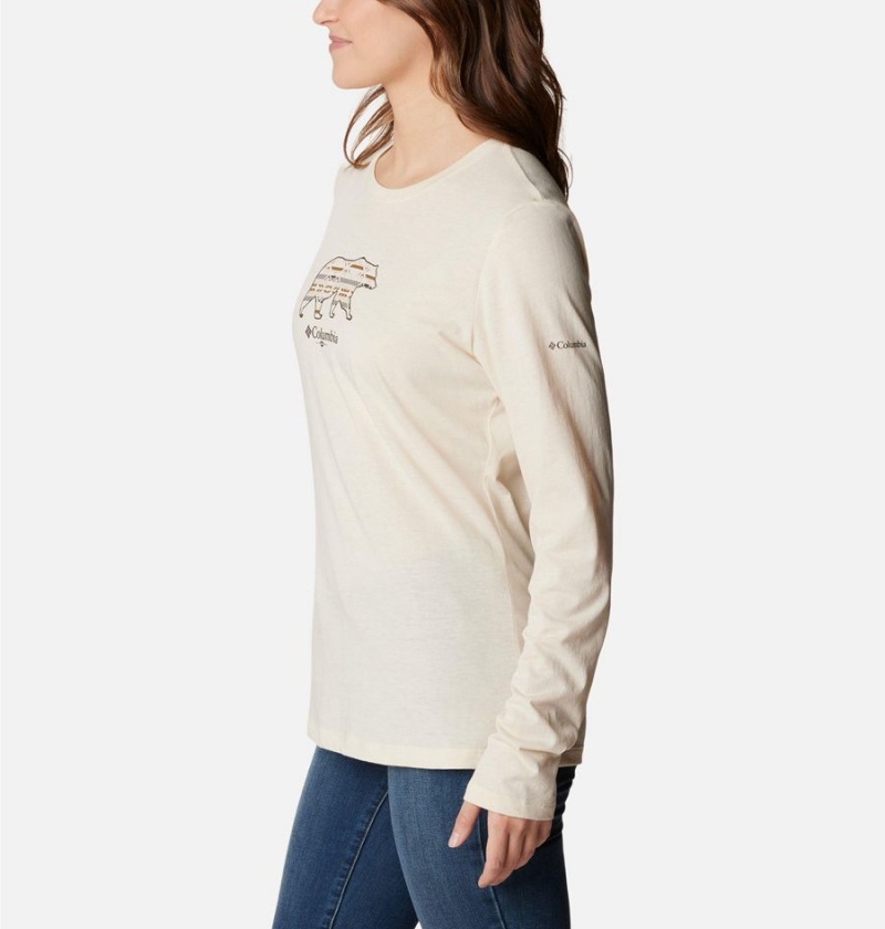 Columbia Hidden Haven Long Sleeve Women's T-Shirt White | XMETOP-482