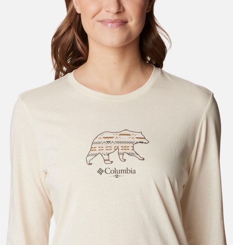 Columbia Hidden Haven Long Sleeve Women's T-Shirt White | XMETOP-482