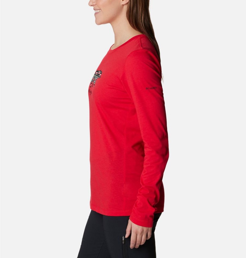 Columbia Hidden Haven Long Sleeve Women's T-Shirt Red | VTIYXL-306