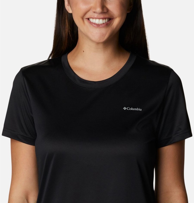 Columbia Hike Short Sleeve Crew Women's T-Shirt Black | XUCYFH-785