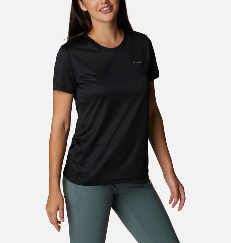 Columbia Hike Short Sleeve Crew Women's T-Shirt Black | XUCYFH-785