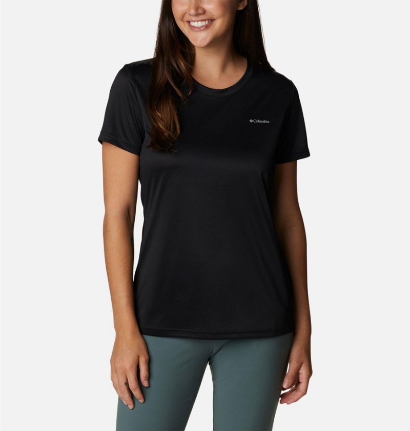 Columbia Hike Short Sleeve Crew Women\'s T-Shirt Black | XUCYFH-785