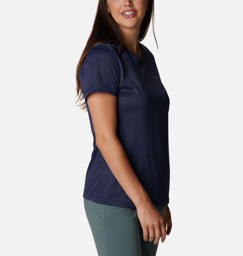 Columbia Hike Short Sleeve Crew Women's T-Shirt Navy | GNHIST-649