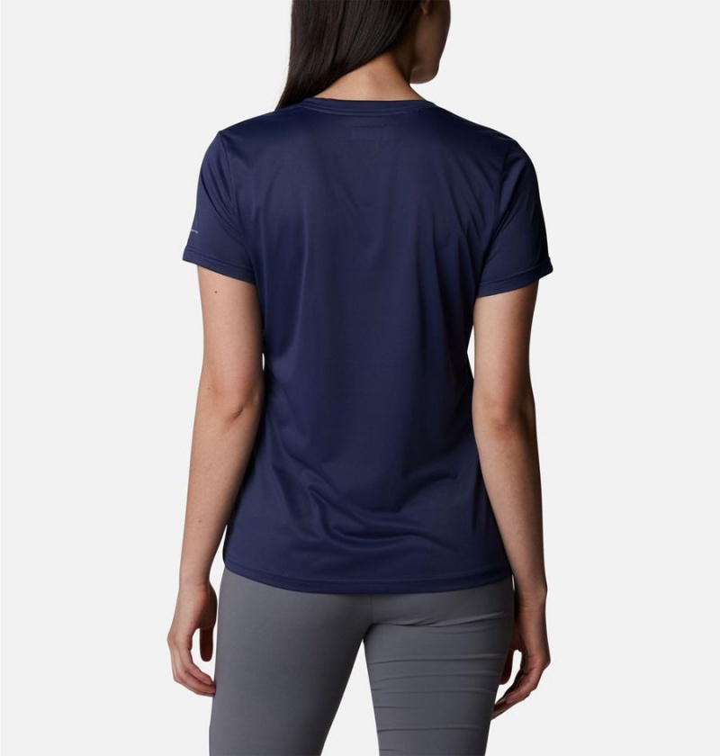 Columbia Hike Short Sleeve V-Neck Women's T-Shirt Navy | SGPJEN-720
