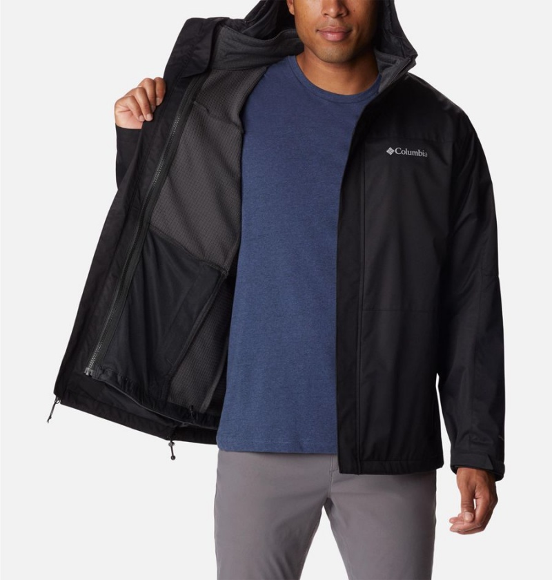 Columbia Hikebound Interchange Men's 3 In 1 Jackets Black | XWNICU-912