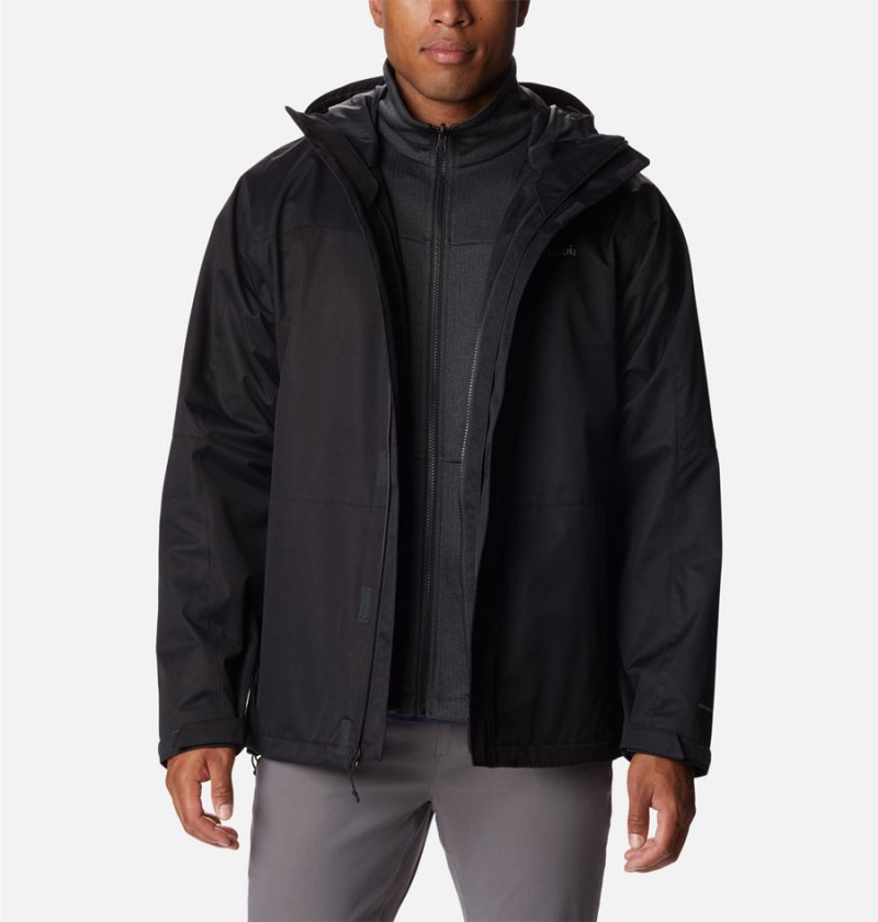 Columbia Hikebound Interchange Men's 3 In 1 Jackets Black | XWNICU-912