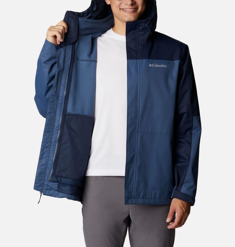Columbia Hikebound Interchange Men's 3 In 1 Jackets Blue | QZAXRY-785