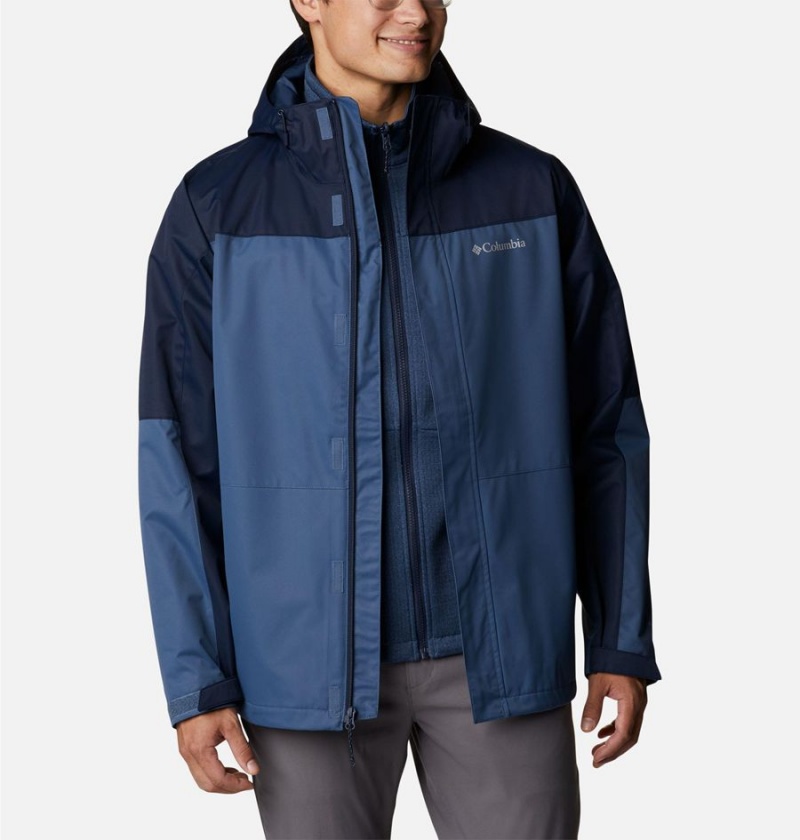 Columbia Hikebound Interchange Men's 3 In 1 Jackets Blue | QZAXRY-785