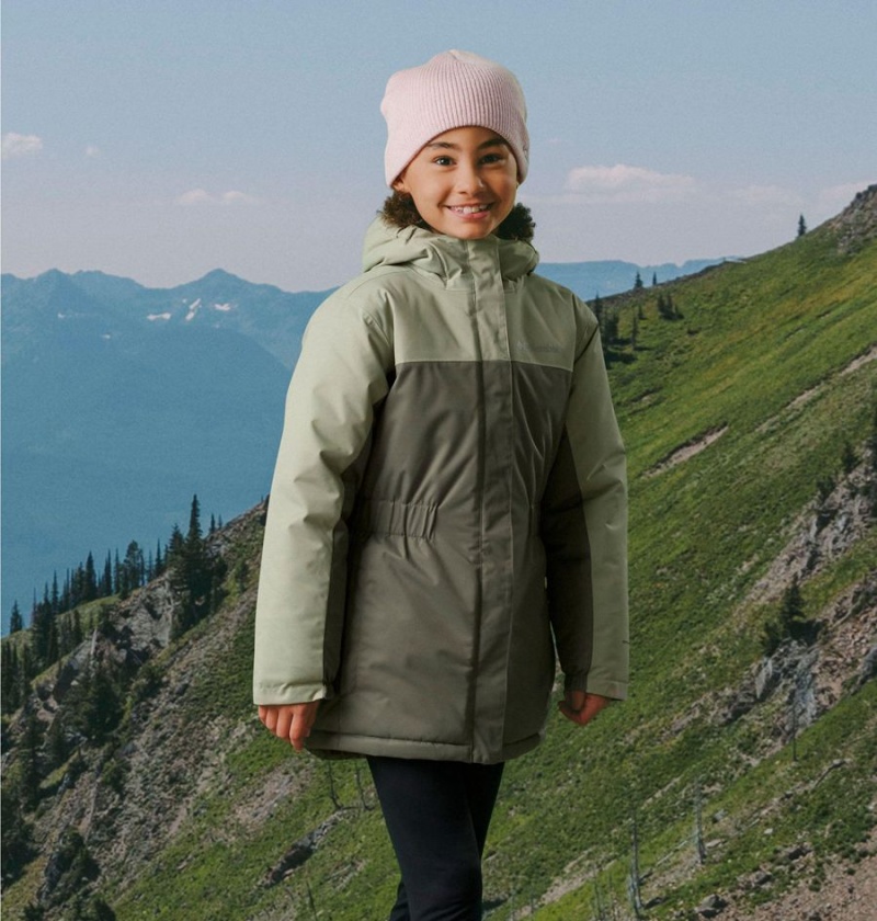 Columbia Hikebound Long Insulated Kids' Jacket Green | MBKQNW-496