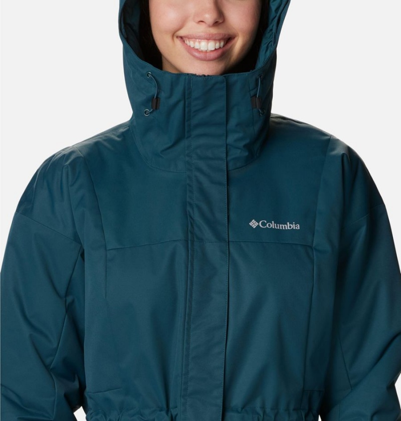 Columbia Hikebound Long Insulated Women's Puffer Jacket Turquoise | PQDLFZ-936