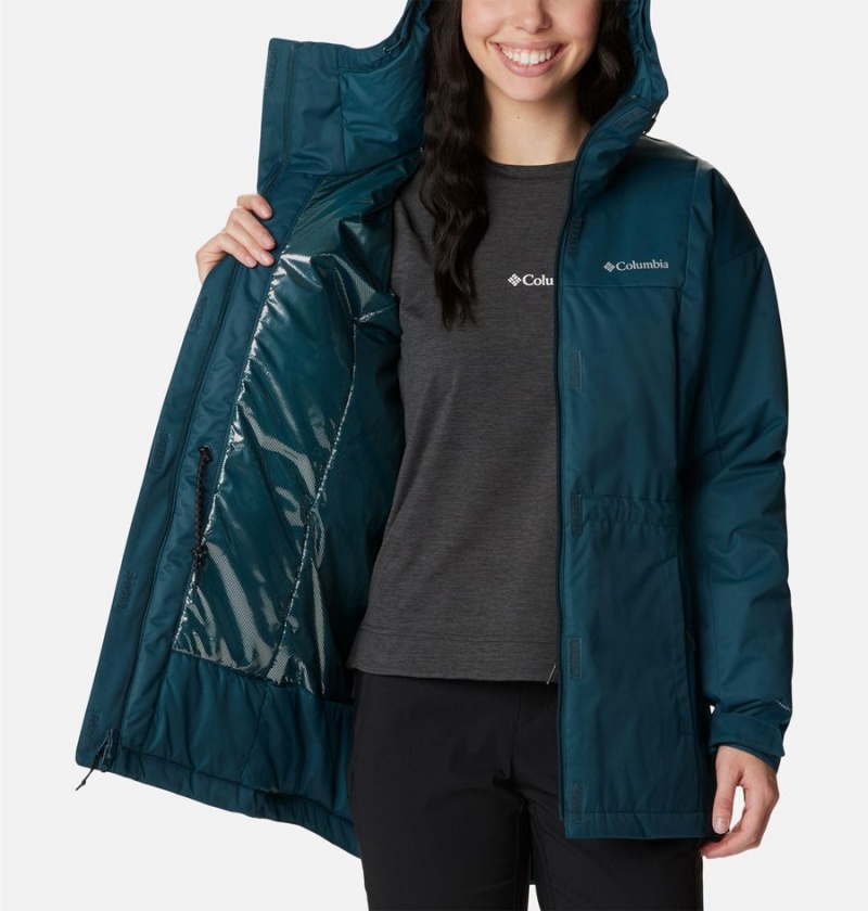 Columbia Hikebound Long Insulated Women's Puffer Jacket Turquoise | PQDLFZ-936