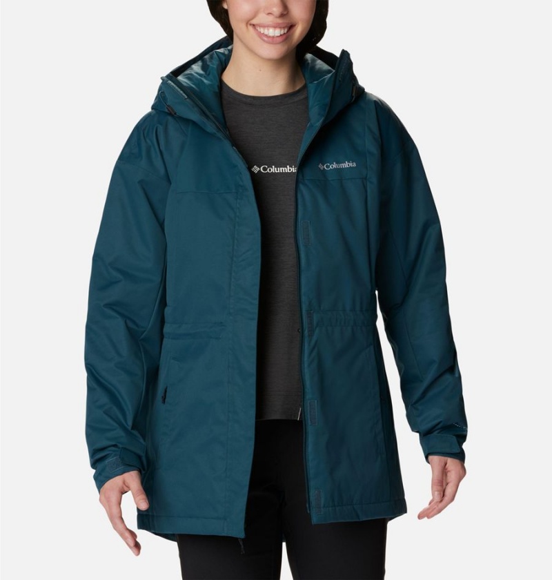Columbia Hikebound Long Insulated Women's Puffer Jacket Turquoise | PQDLFZ-936