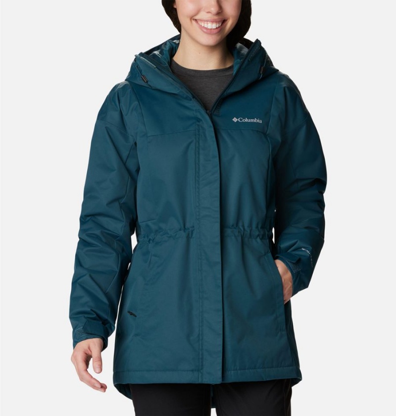 Columbia Hikebound Long Insulated Women\'s Puffer Jacket Turquoise | PQDLFZ-936