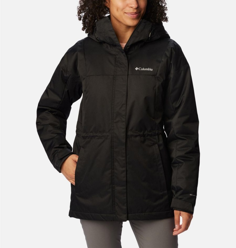 Columbia Hikebound Long Insulated Women\'s Puffer Jacket Black | KJMLGY-132