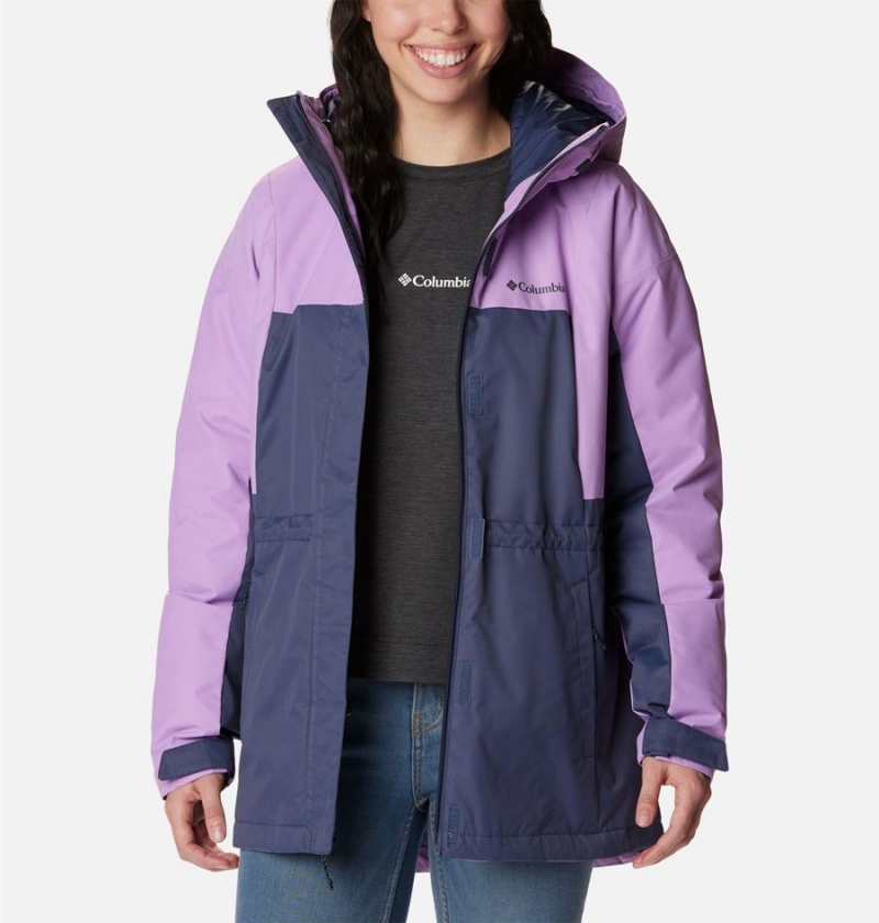 Columbia Hikebound Long Insulated Women's Puffer Jacket Navy | QXYAMH-134