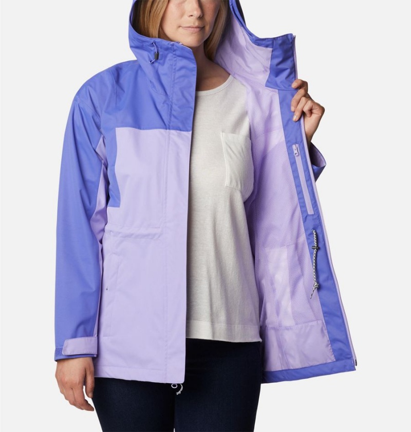 Columbia Hikebound Long Women's Rain Jacket Purple | AQCPHV-497