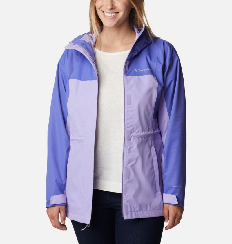 Columbia Hikebound Long Women's Rain Jacket Purple | AQCPHV-497