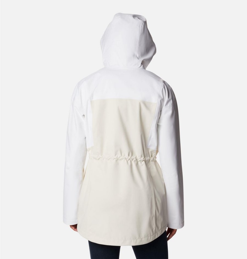 Columbia Hikebound Long Women's Rain Jacket White | ZBJYTN-510