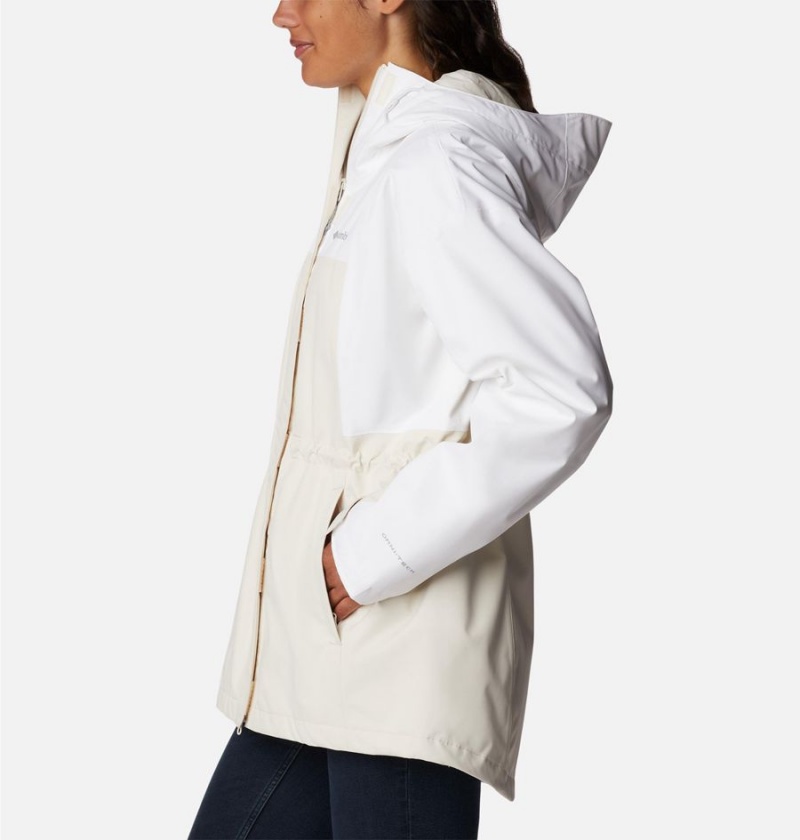 Columbia Hikebound Long Women's Rain Jacket White | ZBJYTN-510