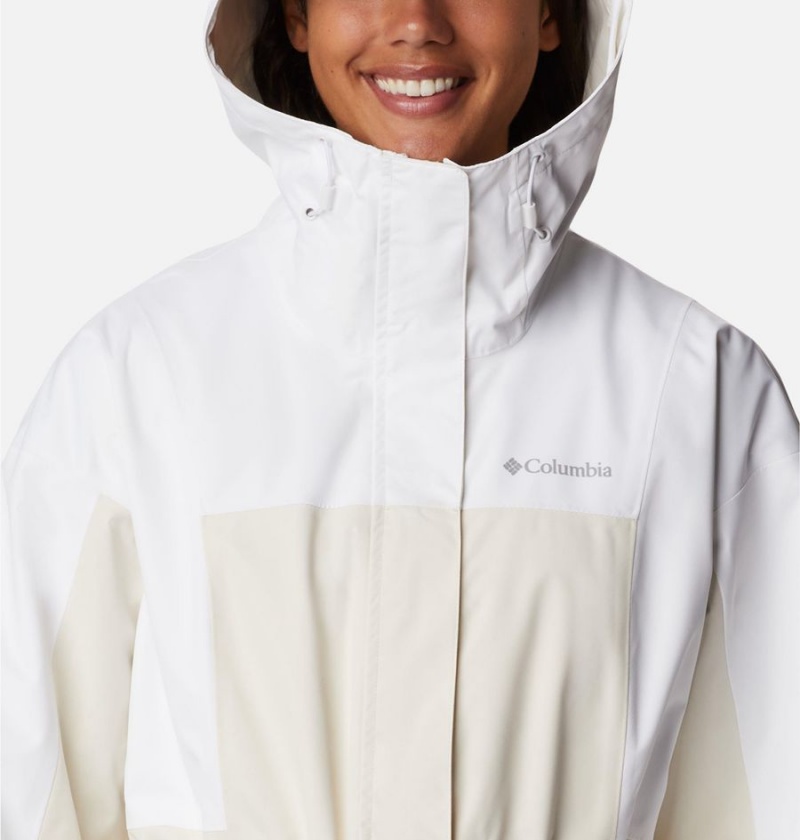 Columbia Hikebound Long Women's Rain Jacket White | ZBJYTN-510