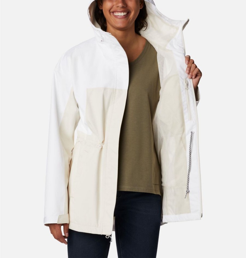Columbia Hikebound Long Women's Rain Jacket White | ZBJYTN-510