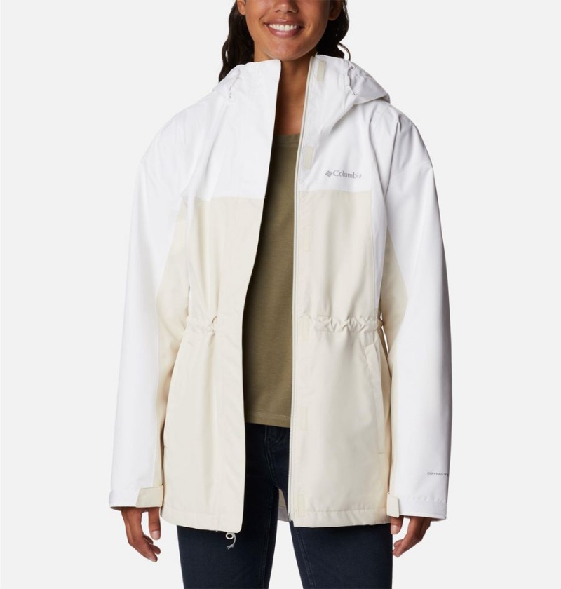 Columbia Hikebound Long Women's Rain Jacket White | ZBJYTN-510