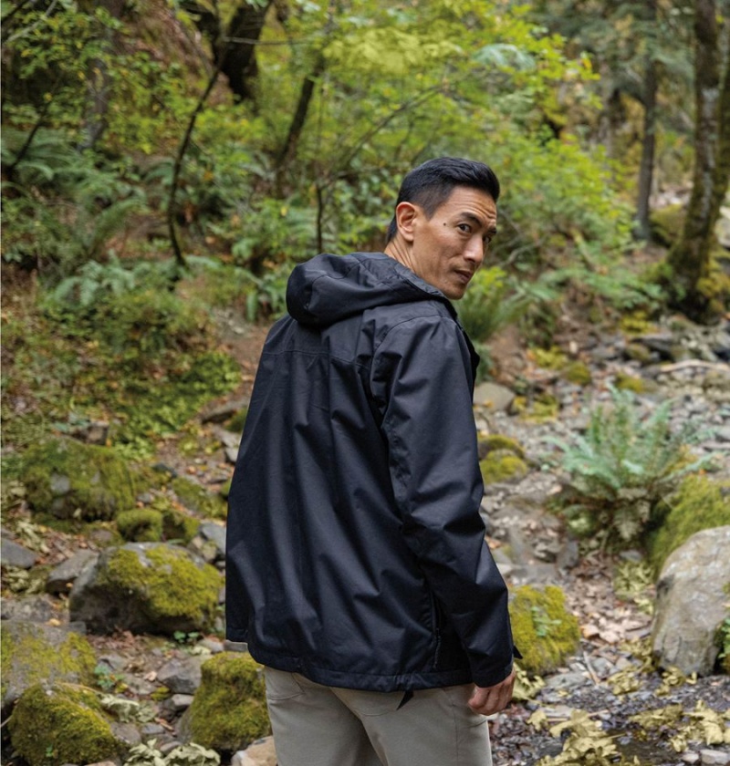 Columbia Hikebound Men's Rain Jacket Black | RQTZID-315