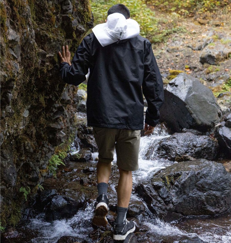 Columbia Hikebound Men's Rain Jacket Black | RQTZID-315