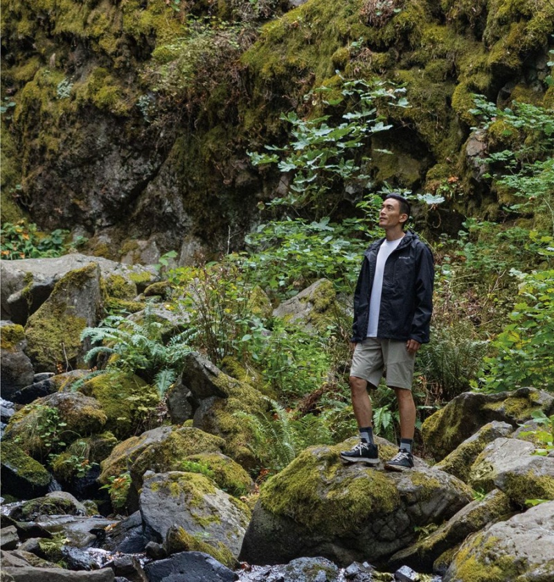 Columbia Hikebound Men's Rain Jacket Black | RQTZID-315