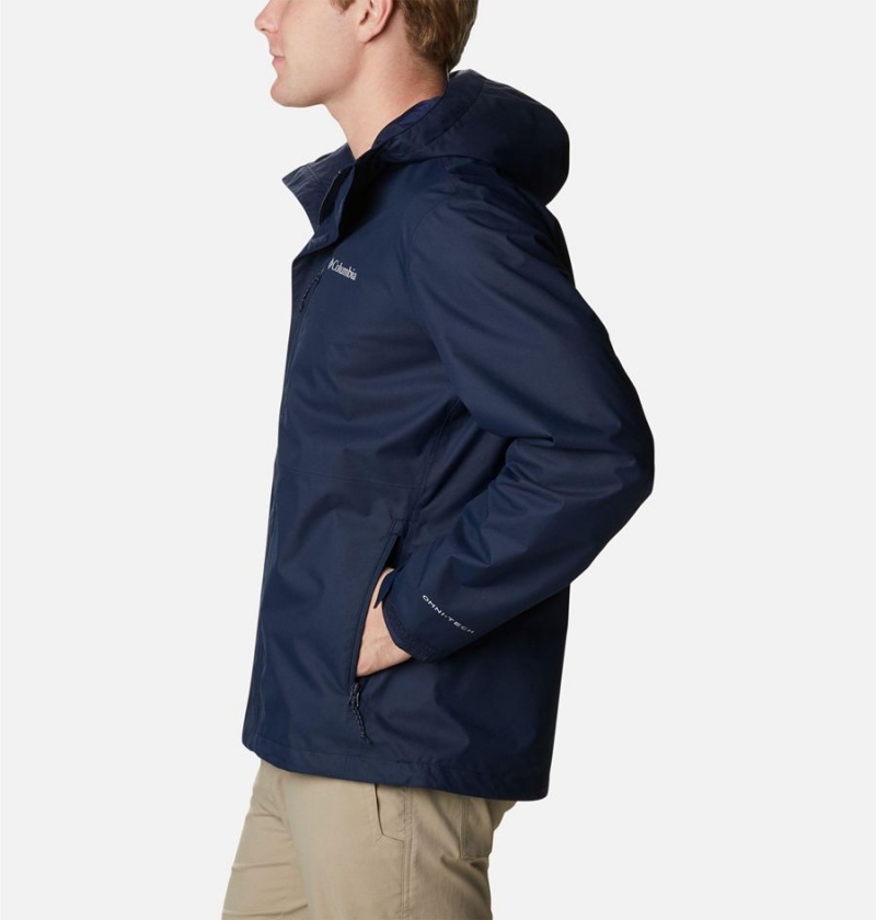 Columbia Hikebound Men's Rain Jacket Navy | MYTPUL-821