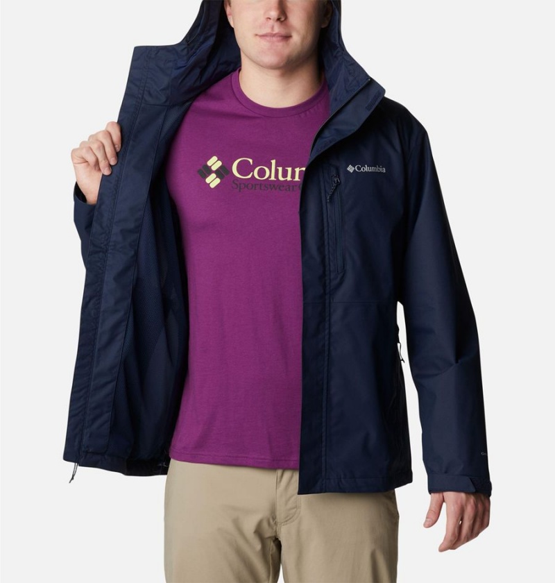 Columbia Hikebound Men's Rain Jacket Navy | MYTPUL-821